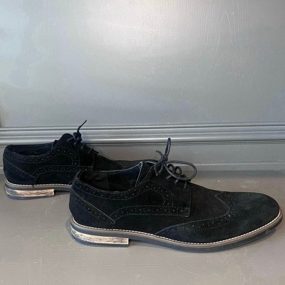 Bruno Marc Urban Black Suede Brogue Oxford Dress Shoes Sz 13 Classic Business main image 8